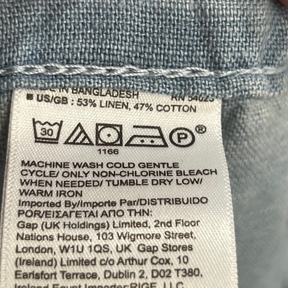 Banana Republic Womens Pants XS NWT $89.50 Blue Linen Tapered Relaxed Pull On - Picture 9 of 10